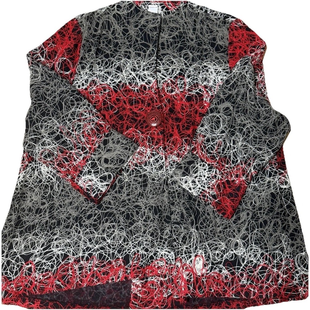 NWT Artsy Textured Womens 2XL Jacket Dense Stitching Swirling Lines Flared ALine - Picture 5 of 10